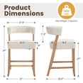 thumbnail image 4 of Dayalane Modern Counter Height Bar Stools Set of 2, 27" H Barrel Back Chenille Upholstered Counter Stools with Wood Legs, Barstools for Kitchen Island, Dining Room Bar, Beige, 4 of 10