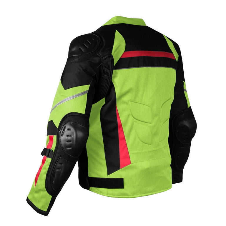AirTrek Mens Mesh Motorcycle Touring Waterproof Rain Armor Biker Jacket  Black