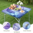 thumbnail image 4 of Purple Blue Tie Dye Pattern Square Fitted Tablecloth with Elastic Edge,Square Table Cover,Washable Elastic Table Cover for Home Kitchen Party Decor 34"x34", 4 of 6
