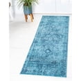 thumbnail image 2 of Unique Loom Tradition Distressed Rug 2' 7 x 10' Runner Turquoise/Navy Blue, 2 of 2