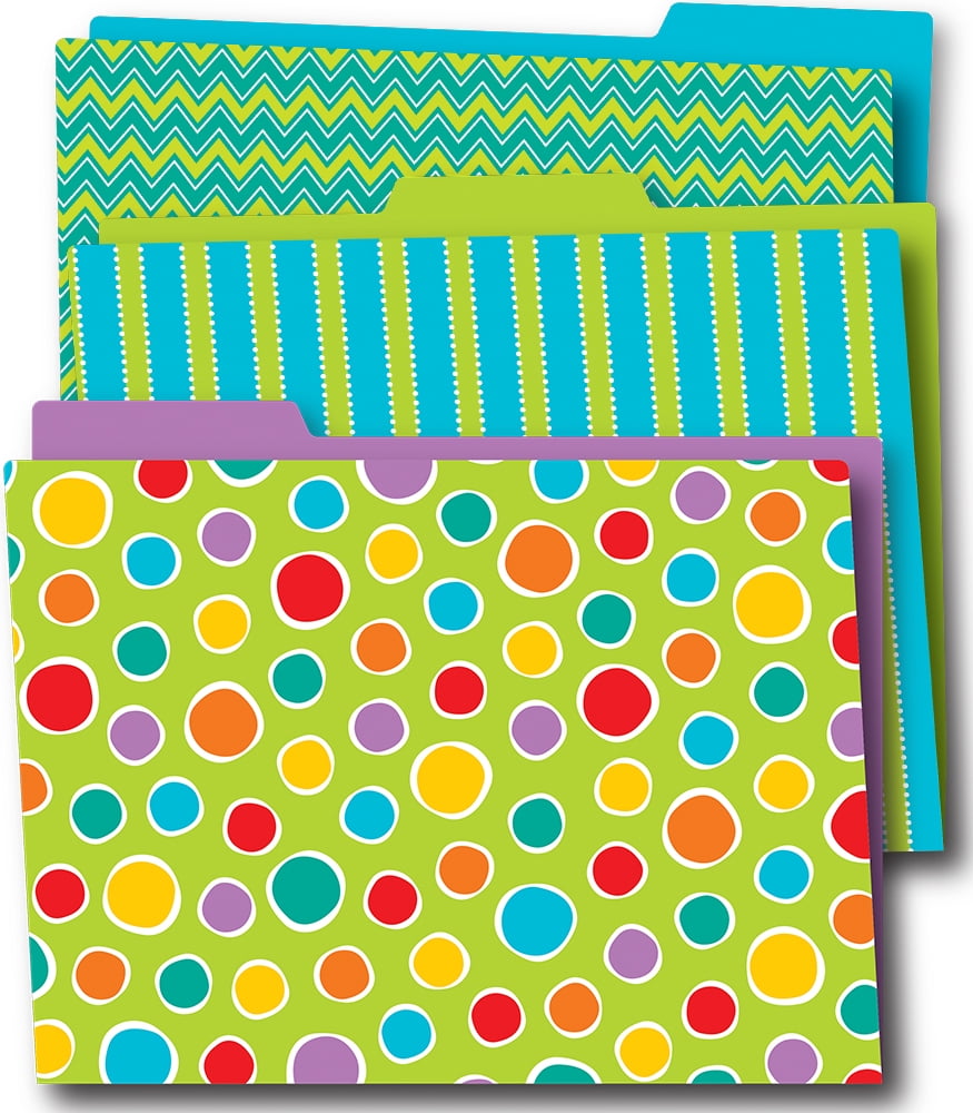 6 / Multi-colored Carson-dellosa Color Me Bright Design File Folders Set 