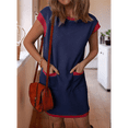 thumbnail image 4 of Vestido Mini con Mangas y Bloques de Color, Azul XL, 4 of 7