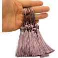 thumbnail image 2 of GHSDFBB 100pcs 13cm/5 Inch Silky Floss Bookmark Tassels with 2-Inch Cord Loop and Small Chinese Knot fo (Dark Taro), 2 of 7