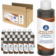 Povidone-Iodine Prep Solution, Antiseptic Solution for Skin and Mucosa, Ideal for Surgical Site Preparation, Contains Povidone Iodine 10%,1 Case of 24 8 fl. oz. Povidone-Iodine Bottles