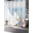 thumbnail image 3 of No Hook Shower Curtain with Snap-in Liner, Spring Easter Waterproof Fabric Bathroom Curtains, Rabbit Ears Foot Colorful Eggs Wooden Plank Bath Curtains & Mesh Top Window Standard 72"x72", 3 of 9