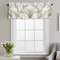 thumbnail image 2 of Rod Pocket Window Valances Abstract Marble Gold Stripe Art Short Kitchen Curtains Watercolor Natural White Stone Window Treatment Drapes for Bedroom Bathroom Living Room 56x16In,1 Panel, 2 of 9