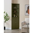 thumbnail image 2 of Kings Brand Furniture Cecilion Tall Corner Cabinet with 2 Doors and 4 Shelves for Small Space, Bathroom, Kitchen, Living Room (Avocado), 2 of 3
