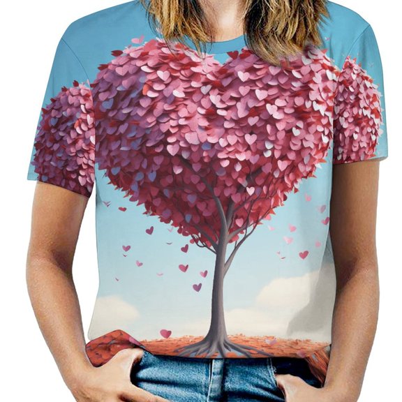 The Giving Tree T Shirts Basic T-Shirt Short Sleeve Ladies Tee Shirt Summer Graphic Clothing