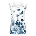 thumbnail image 4 of Women's Fashion 2024 Elegant Going out Blouse Vintage Flora Print Tank Tops Dressy Casual Tops Sleeveless Loose Fit Flowy Tunic Tops Scoop Neck Summer Clothes for Teen Girls White T Shirts XL, 4 of 5