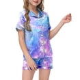 thumbnail image 1 of Ensemble de Pyjama pour Filles Imprimé Manches Courtes Pyjama Boutonné Ensemble de Pyjama Décontracté pour Filles Pyjama Garçons Filles Mode, 1 of 4