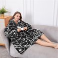 thumbnail image 5 of Oversized Wearable Blanket Hoodie,Black Halloween Spider Webs Sherpa Blanket Hoodie with Super Pockets,Super Warm Fuzzy Pullover for Women & Men, 5 of 6