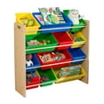 thumbnail image 6 of Honey-Can-Do  MDF Kids Toy Storage Organizer with 12 Plastic Bins, Natural/Primary Colors, 6 of 10