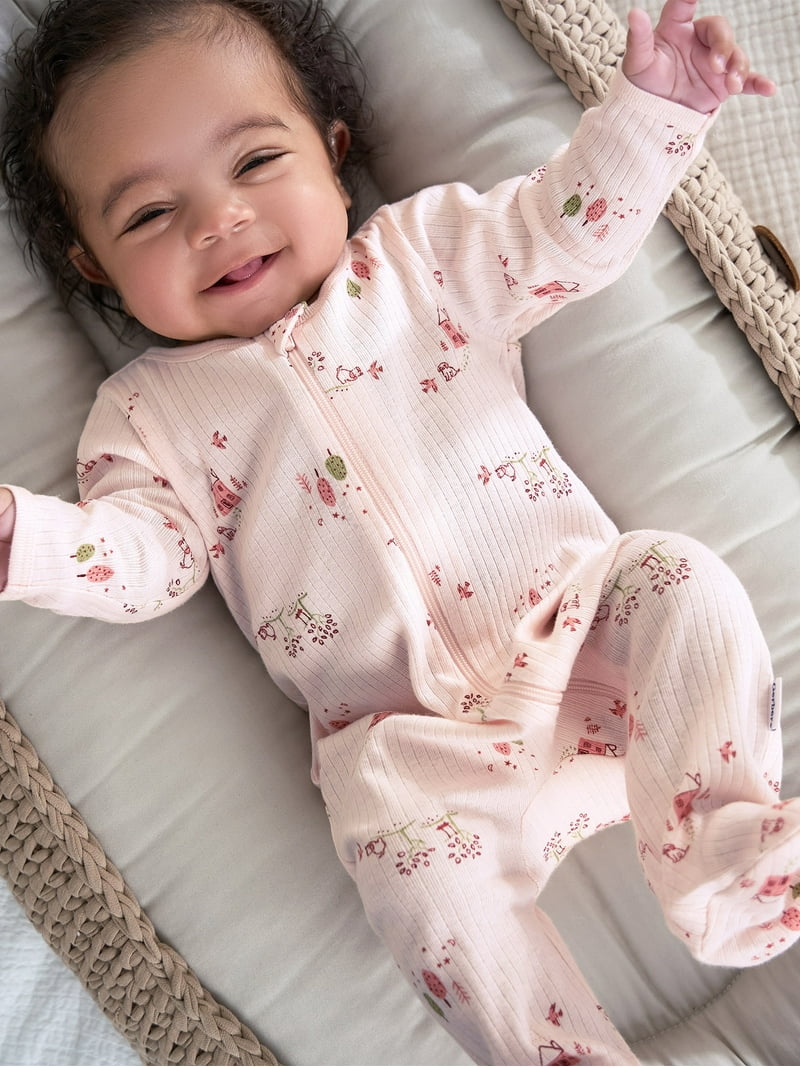 Gerber Baby Girl Sleep´N Play Footed Cotton Pajamas, 2-Pack, Sizes
