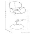 thumbnail image 2 of WyndenHall  Avondale Mid Century Modern Bentwood Adjustable Swivel Bar Stool - 20.9 W x 20.5 D x 45.3 H Deep Tan N/A,Walnut Finish Chrome,Faux Leather, 2 of 5