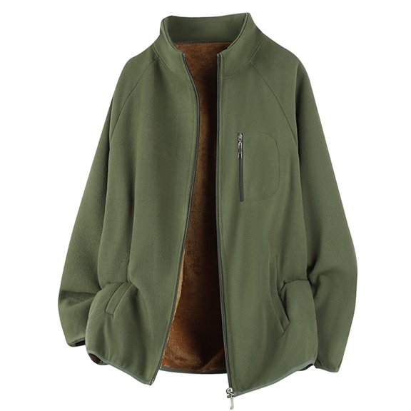 YueHuiYing Mens Solid Color Fall Shirt Long Sleeve Zip Casual with Pocket Fashion Sweatshirts