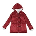 thumbnail image 3 of BFHHYA Girls Sherpa Fleece Jacket Button-up Warm Hooded Coat Mid-Length Long Sleeve Winter Outerwear with Pockets for Family Outings (5-14Y), 3 of 5