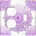 thumbnail image 4 of Metal Light Switch Plate Cover Mandala Purple Flower Tile Pattern MDL100, 4 of 13