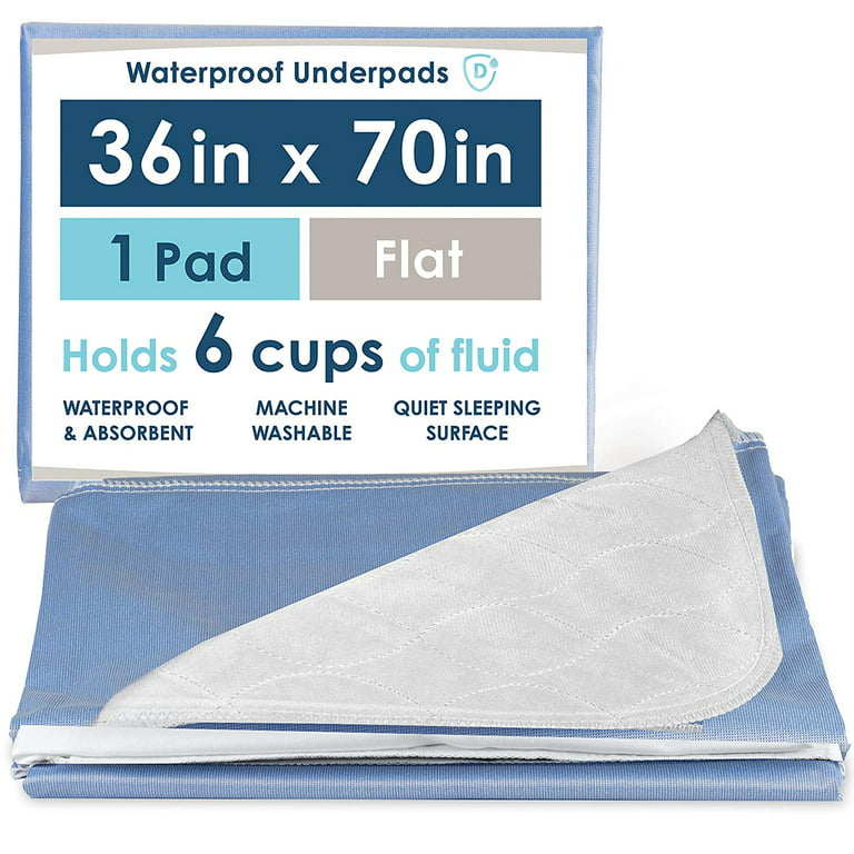 Heavyweight Blue Big Size Washable Bed Pad/xxl Incontinence Underpad 36 X  72 Jumbo Mattress Protector 