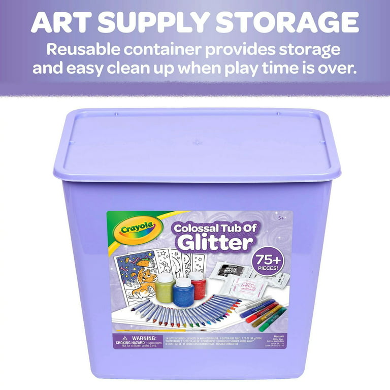 Crayola Glitter Arts and Crafts Kit, 80+ School Supplies, Tub of Glitter Toy, Gifts for Girls & Boys, Child, Size: One Size