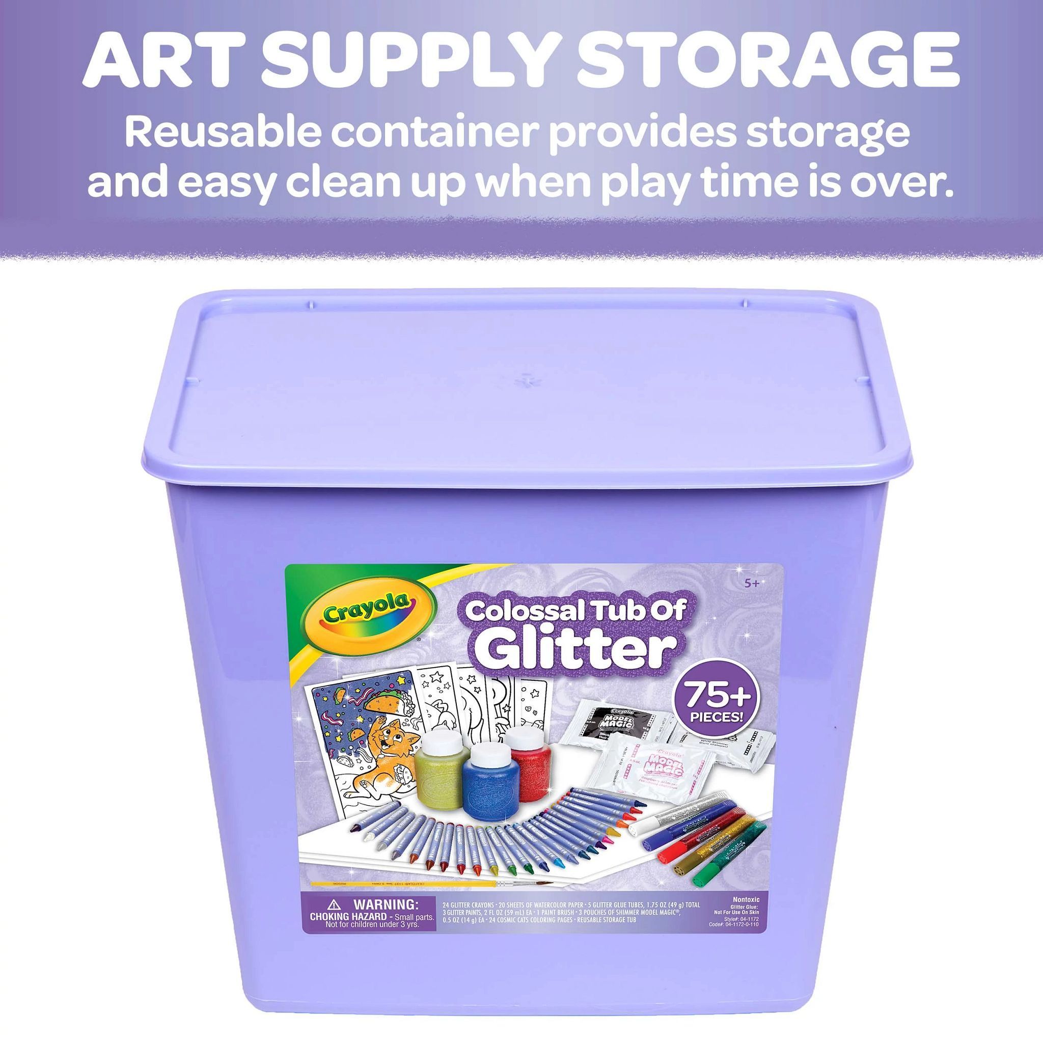 Crayola Glitter Arts and Crafts Kit, 80+ School Supplies, Glitter Toy, Creative Gift for Unisex Child - image 3 of 6