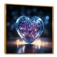 thumbnail image 2 of Designart "Luminous Blue Transparent Heart II" Abstract Shapes Floater Framed Wall Art Living Room, 2 of 5