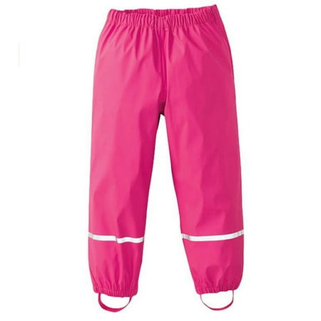 

Yubatuo Boys Girls Reflective Waterproof Rain Pants Lightweight Rainwear Children Kids Pink 122