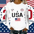thumbnail image 5 of MEICHEN Graphic Tees for Women Lady 250th Special Pattern Round Neck Casual Comfortable Daily Long Sleeved T Shirt, 5 of 6