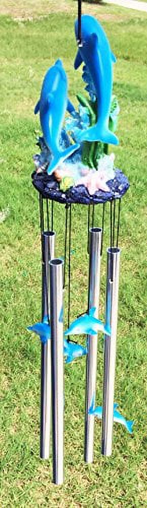 Ocean Aqua Marine Dolphin Family Swimming Resonant Relaxing Wind Chime Patio
