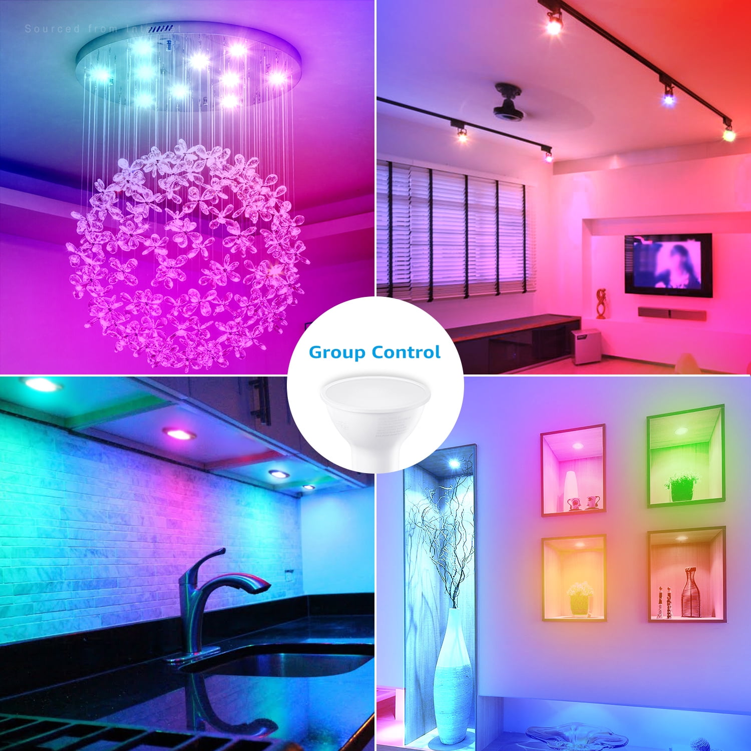 TORCHSTAR 8 Pack GU10 LED Smart Spotlight Bulbs Dimmable, RGB Color Changing, 40W Equivalent
