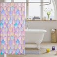 thumbnail image 3 of Manfei Cute Mermaid Tail Shower Curtain 72Wx72L, Dreamy Fish Scale Bathroom Curtain, Pink Blue, 3 of 5