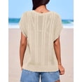 thumbnail image 6 of FreshPretty Sweater Vest Women Crochet Top Cap Short Sleeve Sweater 2026 Spring Summer Knit Shirt Pullover Beach Vacation Outfits, 6 of 9