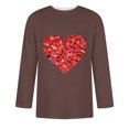 thumbnail image 3 of Jinhomg Mens Heart Graphic Tees Cute Valentine's Day Themed T-Shirts Big and Tall Casual Comfy 3/4 Sleeve Crew Neck Tops 2025 Holiday Gifts Todays Brown XXXXL, 3 of 5