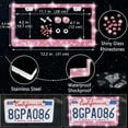 thumbnail image 4 of 27 Pcs Diamond Car Interior Accessories Set for Women, Include 15 Inch Steering Wheel Covers, Bling License Plate Frame, Bling Phone Holder, Bling Car Coasters, Pink, 4 of 18