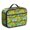Rooster and Farm Green Pattern, variant on Rooster and Pumpkin Blue Pattern Teens Insulated Bento School Lunch Bag, 12 Can Capacity, for Work, Picnic or Travel, 10.6x7.7x4.3 Inches