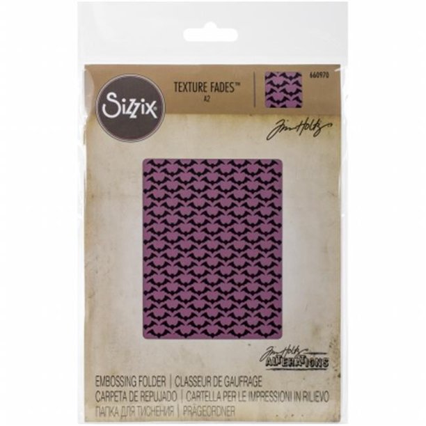 Sizzix 660970 Texture Fades A2 Embossing Folder Bat Ground By Tim