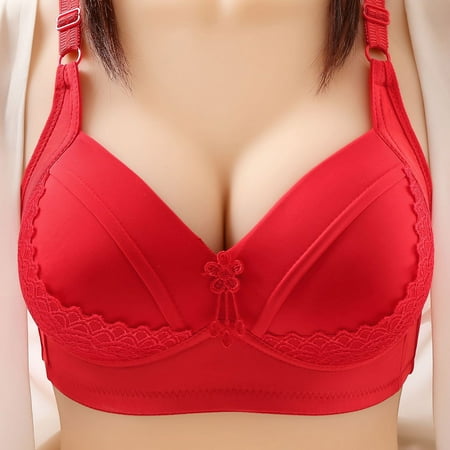 

Womens Unwired Thin Underwear Comfortable Push Up Side Collection Lace Bra
