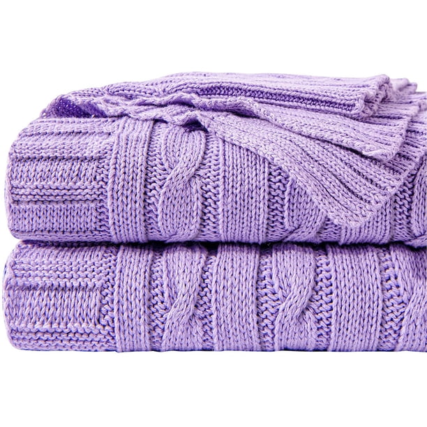 Manta Tejida 100% Algodón con Tejido de Punto Súper Suave, Cálido, Multicolor (51 x 67 Pulgadas, Caqui)