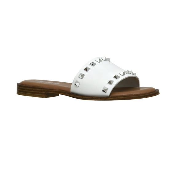 CUSHIONAIRE Women's Tyler Studded Slide Sandal +Memory Foam, Wide Widths Available