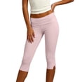 thumbnail image 3 of UKHCCC Women's High Waisted Slim Fit Flared Capri Pants Cuffed Flare Casual Cotton Stretchy Summer Office Travel Cropped S-L, 3 of 6