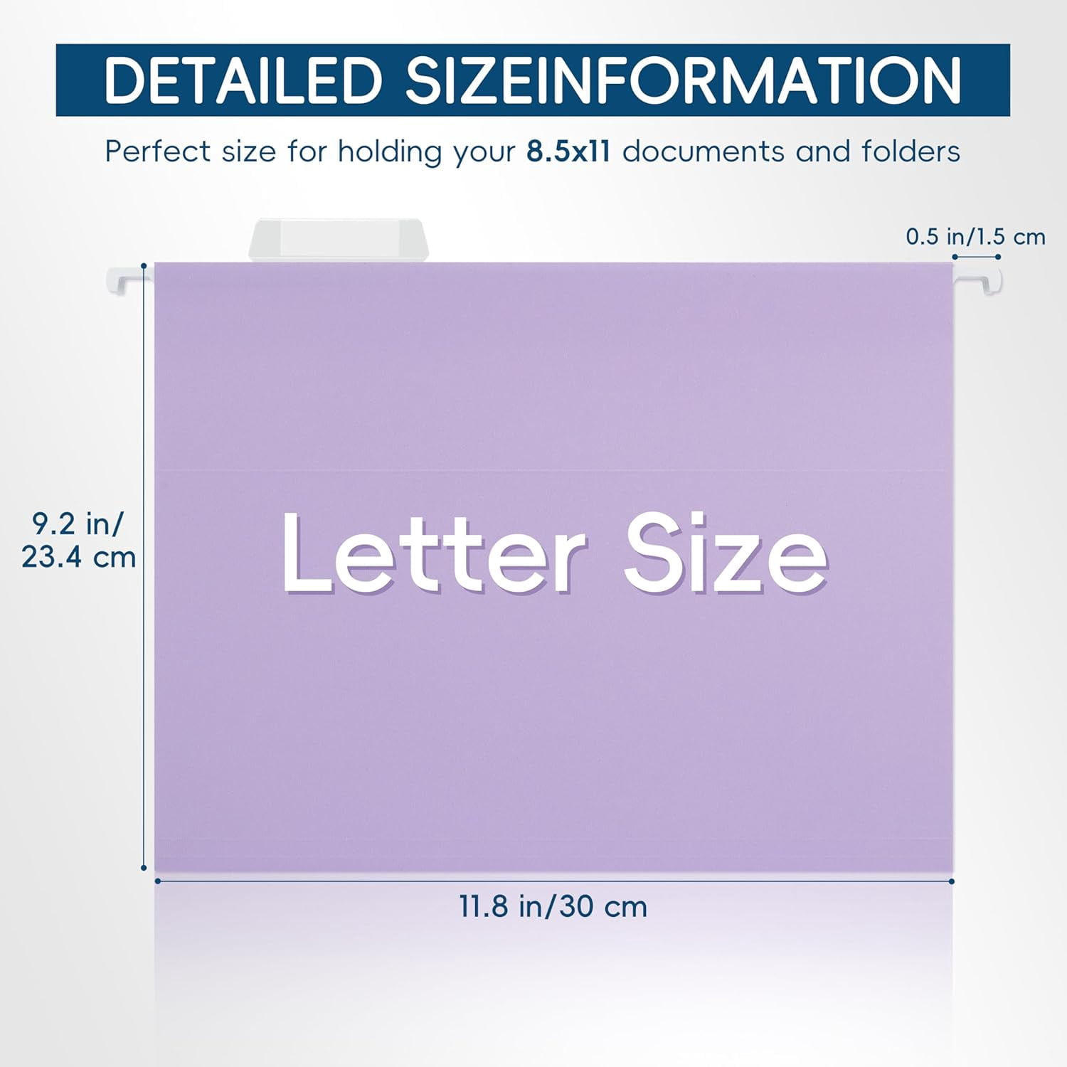 Light Purple Hanging File Folders,25 Pack Letter Size File Folders with 1/5-cut Tabs,Office Essentials for Filing Cabinet & Desk Storage