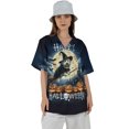 thumbnail image 4 of Happy Halloween Old English Sheepdog Witch Pumpkins Bats Hawaiian Shirt Breathable Summer Unisex Merch Dog Lover - 13012, 4 of 6