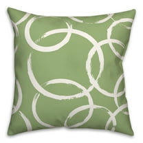 Creative Products Green and White Circles 18x18 Indoor / Outdoor Pillow