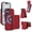 Red, variant on For iPhone 17 Detachable 2 in 1 Case with Card Holder, Magnetic Wallet Compatible with MagSafe Wireless Charging, Premium PU Leather Flip Cover with Multi-Angle Kickstand, Brown