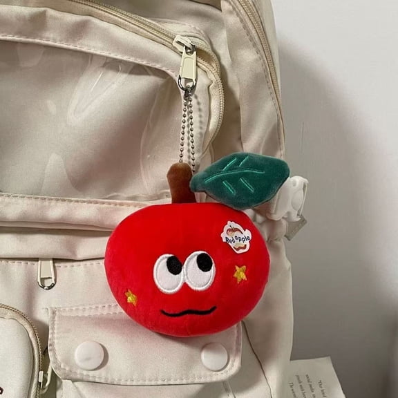 Gqtwoy Surprise Red Fruit Keychain Cute Soft Stuffed Pendant Holiday Gift, Velvet Mini Bag Filler, Perfect for Friend, Wife, Teacher, Stocking Stuffer, Cheerful Accessory