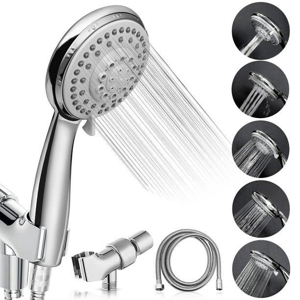 Shower Heads 5 Setting with Handheld Sprayer & Long Hose High Pressure
