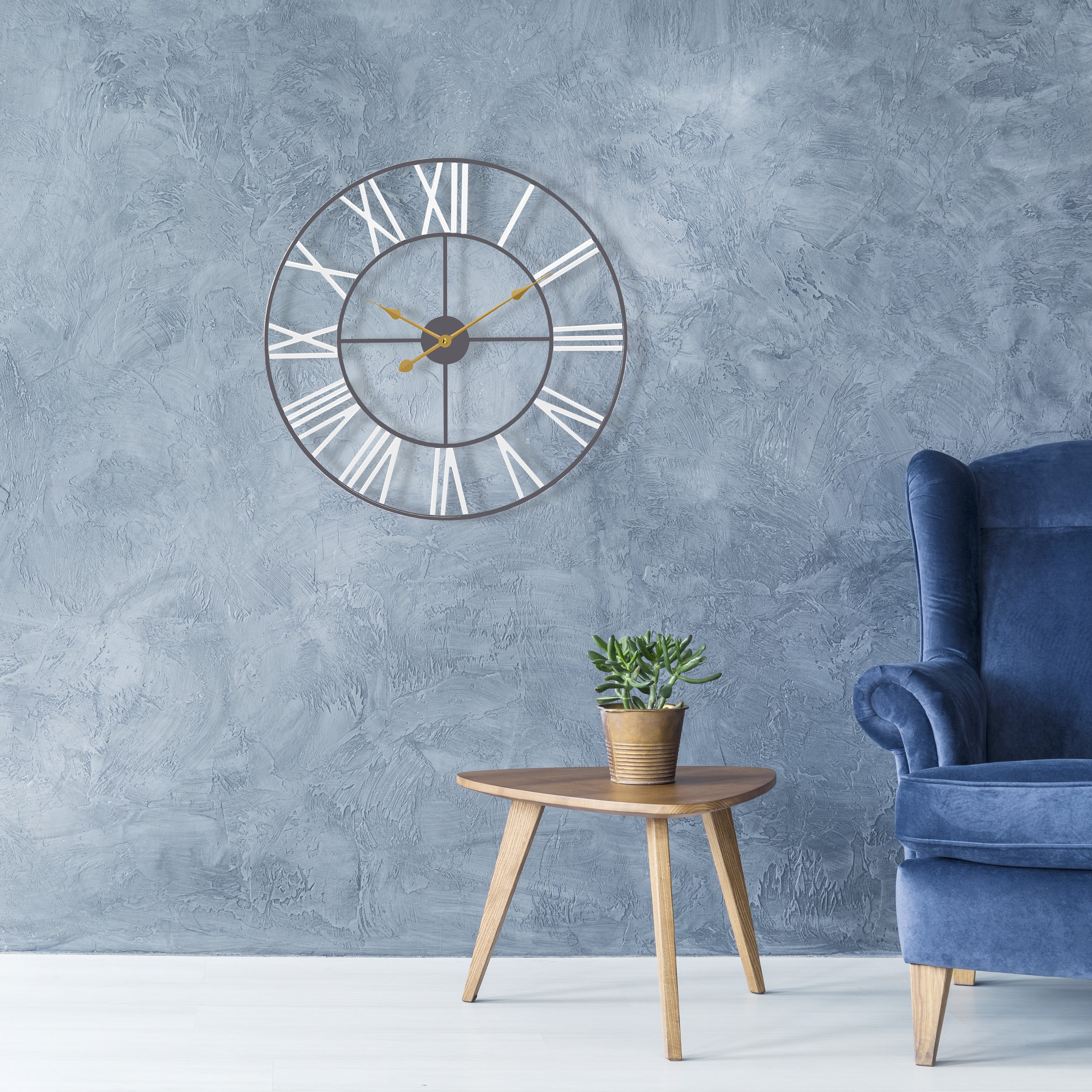 Sorbus 16" Large Wall Clock, White Roman Numeral, Battery Operated, Decorative