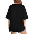 thumbnail image 5 of Women's Oversized Tshirts Crewneck Summer Short Sleeve Loose Fit Solid Color Basic Tees Casual Daily Wear Tops, #02 Black, XXL, 5 of 6