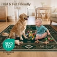 thumbnail image 4 of ODIKA 5'x7' Ultra-Soft Area Rug, Vintage Distressed Sage Ornamental Border Interlocking Chartreuse None Washable, Bare feet friendly, Silk-Touch for Bedroom Home office, 4 of 7