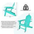 thumbnail image 4 of Costway Patio Adirondack Chair Weather Resistant Garden Deck W/Cup Holder Turquoise, 4 of 7
