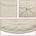 thumbnail image 7 of BESTSKY White Knitted Christmas Tree Skirt 24 Inch Cable Knit Design Thick Rustic Classic Christmas Tree Mat Christmas Decorations Home Party Décor Cream Beige, 7 of 7